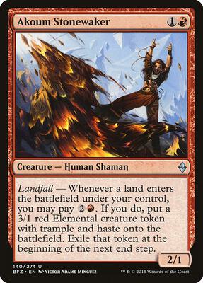 Akoum Stonewaker card from Battle for Zendikar