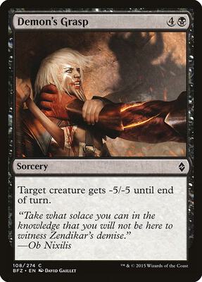 Demon's Grasp card from Battle for Zendikar