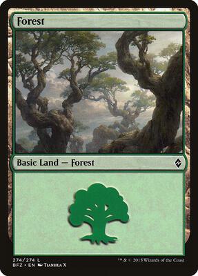 Forest (274) card from Battle for Zendikar