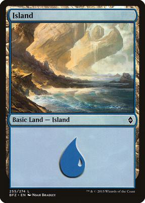 Island (255) card from Battle for Zendikar