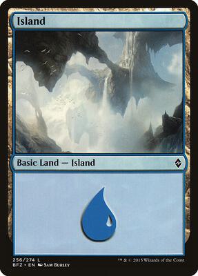 Island (256) card from Battle for Zendikar
