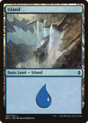 Island (257) card from Battle for Zendikar