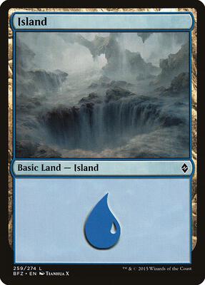 Island (259) card from Battle for Zendikar