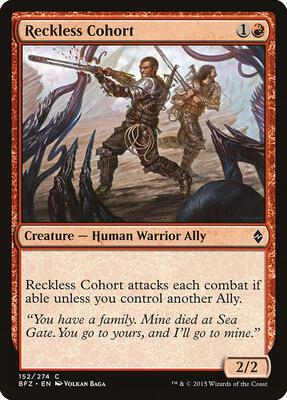 Reckless Cohort card from Battle for Zendikar