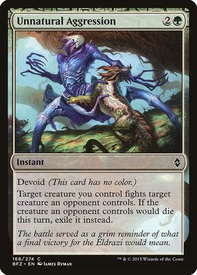 Unnatural Aggression card from Battle for Zendikar