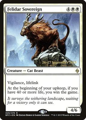 Felidar Sovereign card from Prerelease Cards