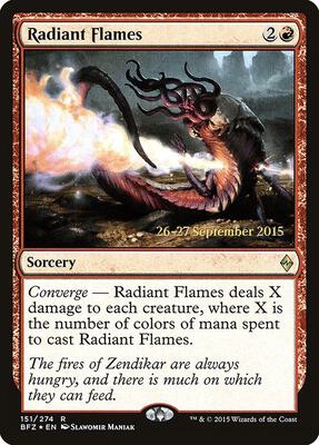Radiant Flames card from Prerelease Cards