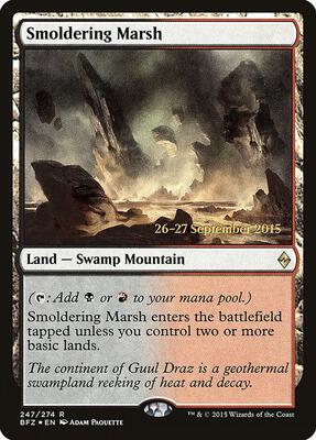 Smoldering Marsh card from Prerelease Cards