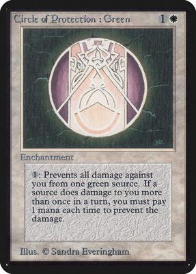 Circle of Protection: Green card from Alpha Edition