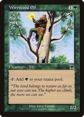 Wirewood Elf card from Onslaught