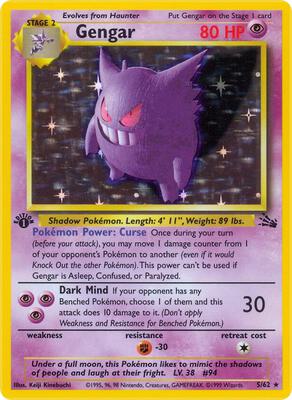 Gengar (5) card from Fossil