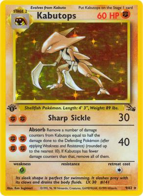Kabutops (9) card from Fossil