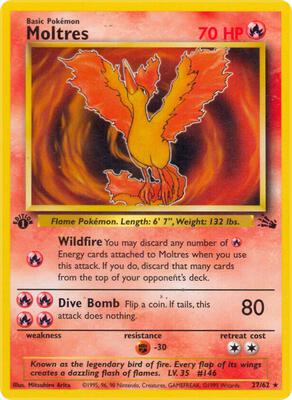 Moltres (27) card from Fossil