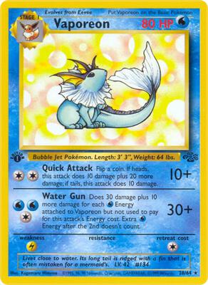 Vaporeon (28) card from Jungle