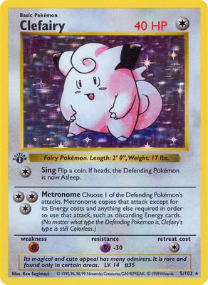 Clefairy card from Base Set (Shadowless)