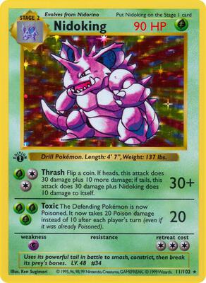 Nidoking card from Base Set (Shadowless)