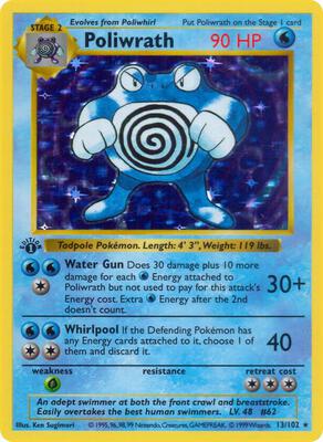 Poliwrath card from Base Set (Shadowless)