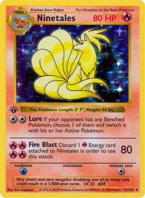 Ninetales card from Base Set (Shadowless)