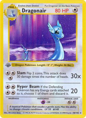 Dragonair card from Base Set (Shadowless)