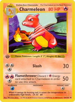 Charmeleon card from Base Set (Shadowless)