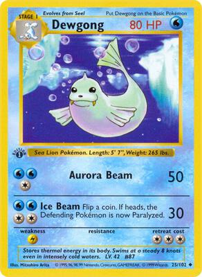 Dewgong card from Base Set (Shadowless)