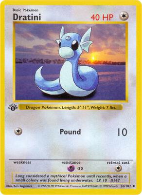 Dratini card from Base Set (Shadowless)