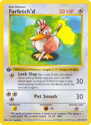Farfetch'd card from Base Set (Shadowless)
