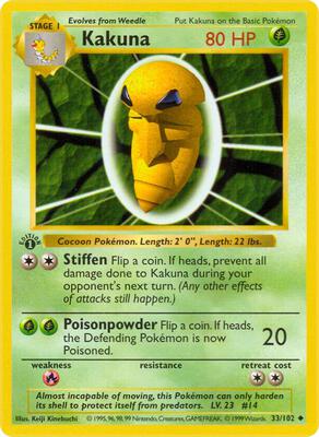 Kakuna card from Base Set (Shadowless)
