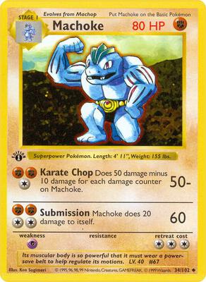 Machoke card from Base Set (Shadowless)