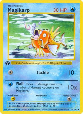 Magikarp card from Base Set (Shadowless)
