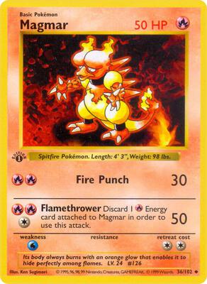 Magmar card from Base Set (Shadowless)