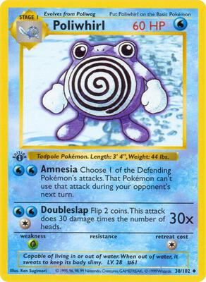 Poliwhirl card from Base Set (Shadowless)