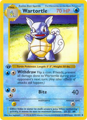 Wartortle card from Base Set (Shadowless)