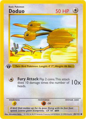 Doduo card from Base Set (Shadowless)