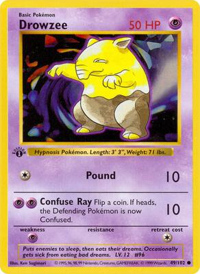 Drowzee card from Base Set (Shadowless)
