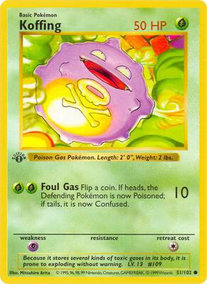 Koffing card from Base Set (Shadowless)