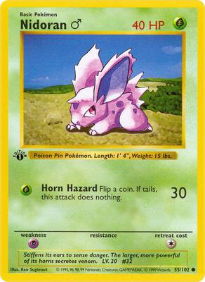 Nidoran M card from Base Set (Shadowless)