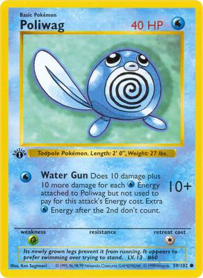 Poliwag card from Base Set (Shadowless)