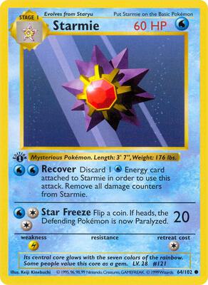 Starmie card from Base Set (Shadowless)