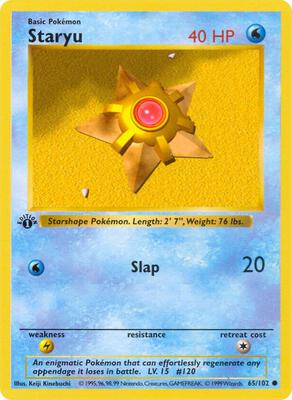 Staryu card from Base Set (Shadowless)