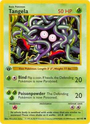 Tangela card from Base Set (Shadowless)