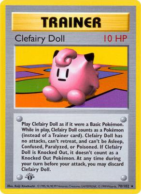 Clefairy Doll card from Base Set (Shadowless)