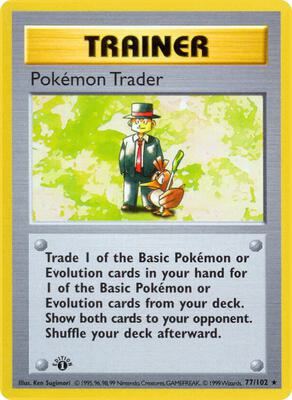 Pokemon Trader card from Base Set (Shadowless)