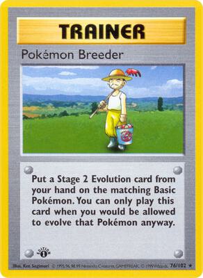 Pokemon Breeder card from Base Set (Shadowless)