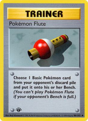 Pokemon Flute card from Base Set (Shadowless)