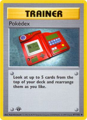 Pokedex card from Base Set (Shadowless)