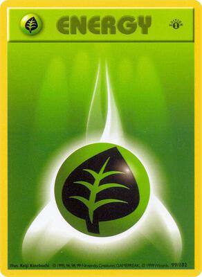 Grass Energy card from Base Set (Shadowless)
