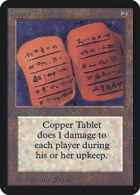 Copper Tablet card from Alpha Edition