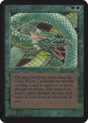 Craw Wurm card from Alpha Edition