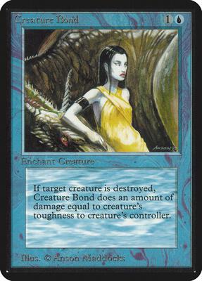 Creature Bond card from Alpha Edition